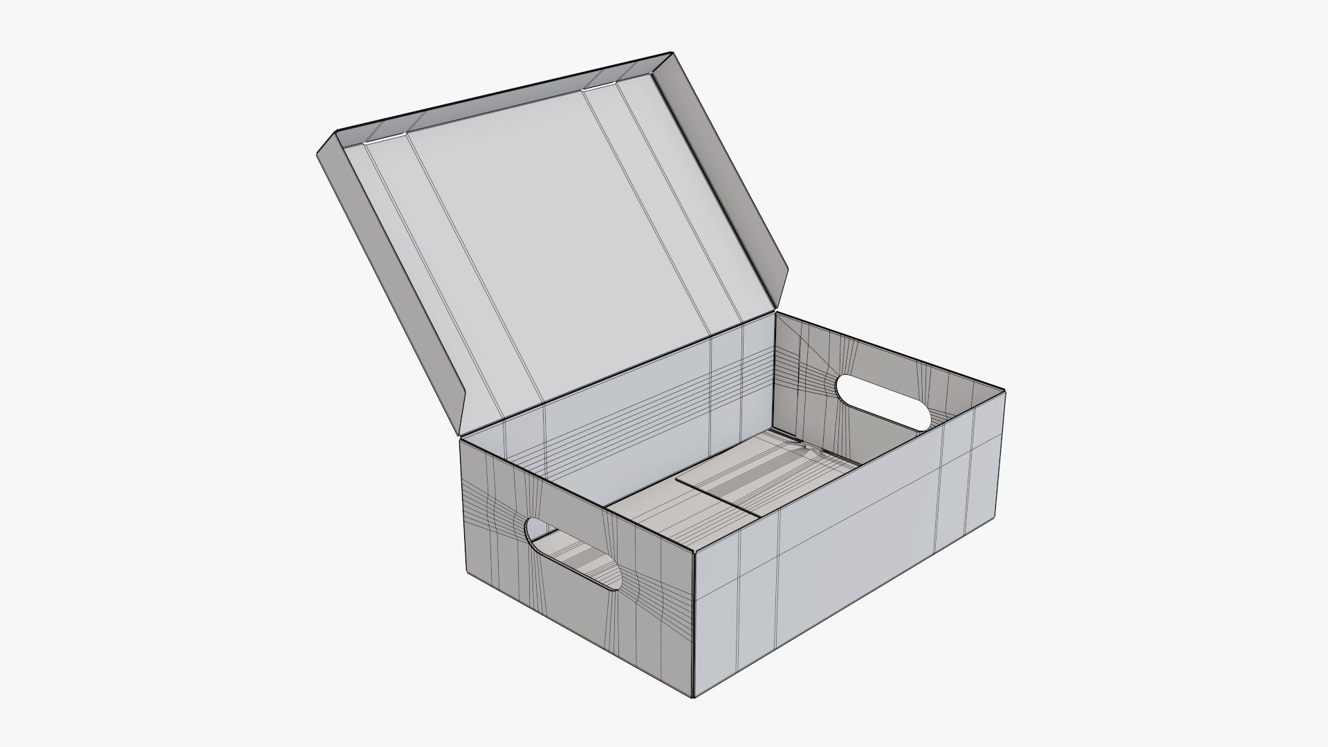Open shoes cardboard box 3D model_10