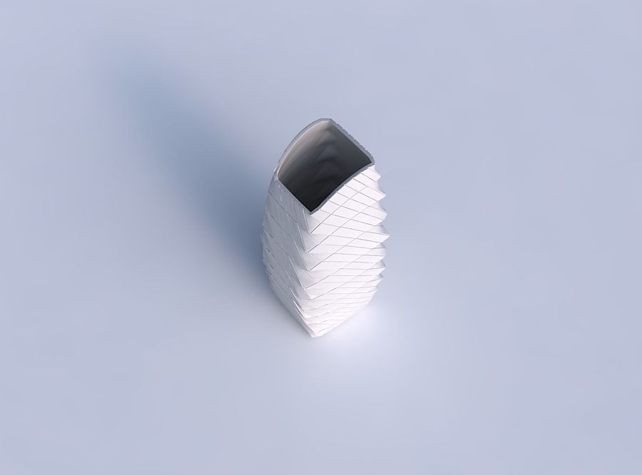 Vase arc rectangle with twisted grid plates 3D print model_1