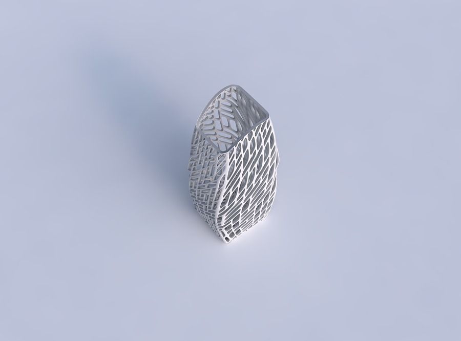 Vase arc rectangle with twisted lattice tiles 3D print model_1