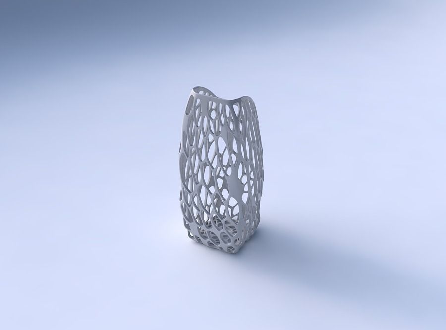 Vase arc rectangle with twisted organic lattice 3D print model_3