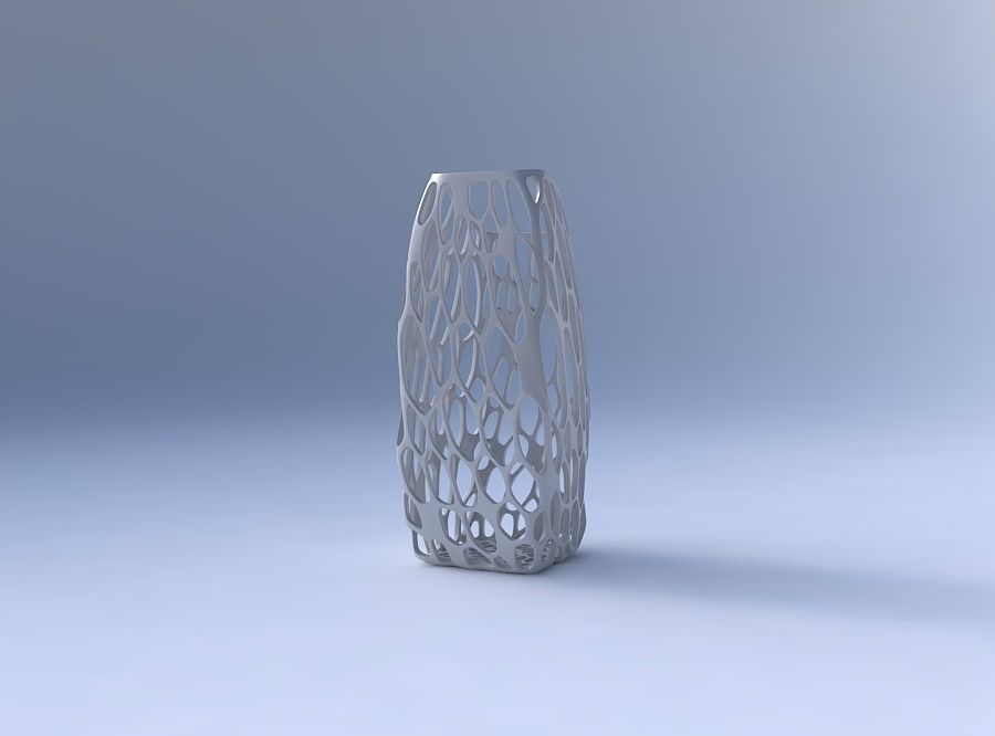 Vase arc rectangle with twisted organic lattice 3D print model_4