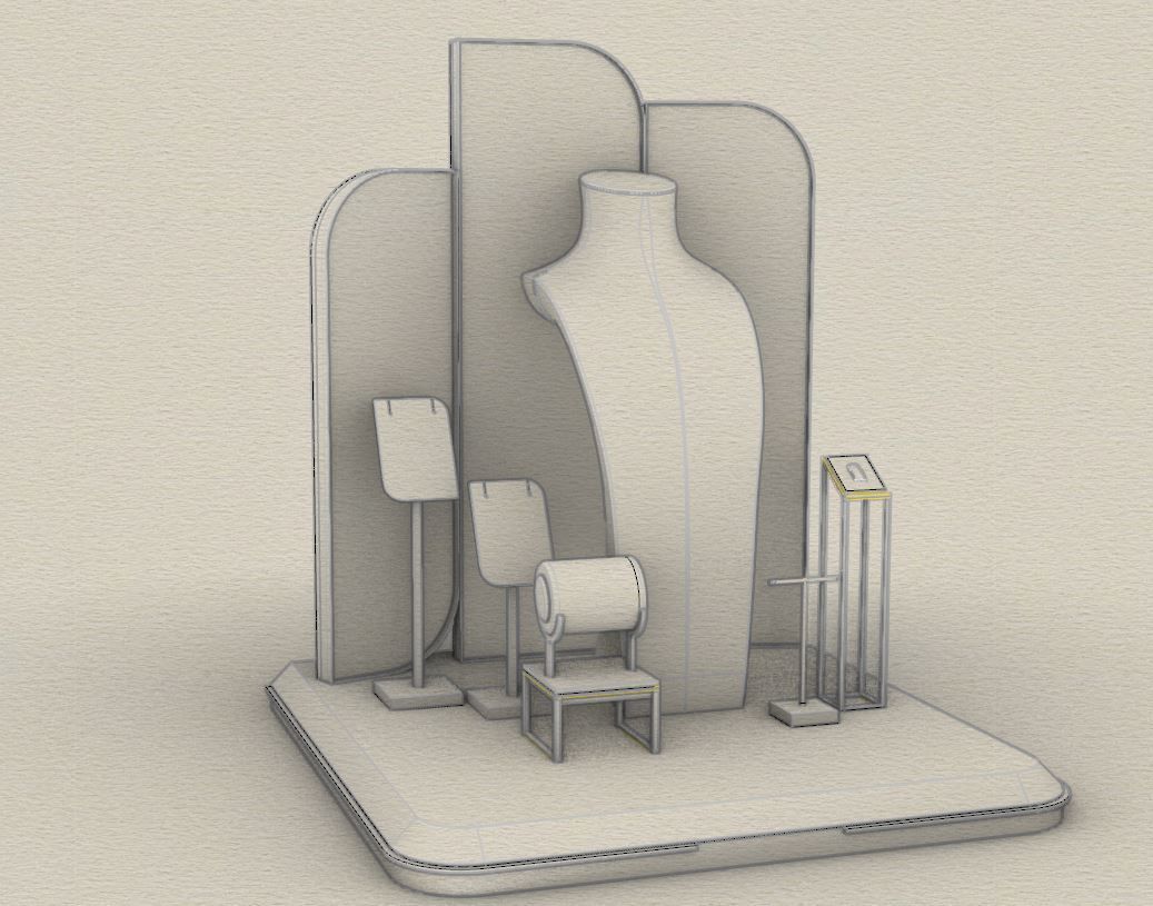 Bust Model Jewelry Mannequins 3D   3D model_7