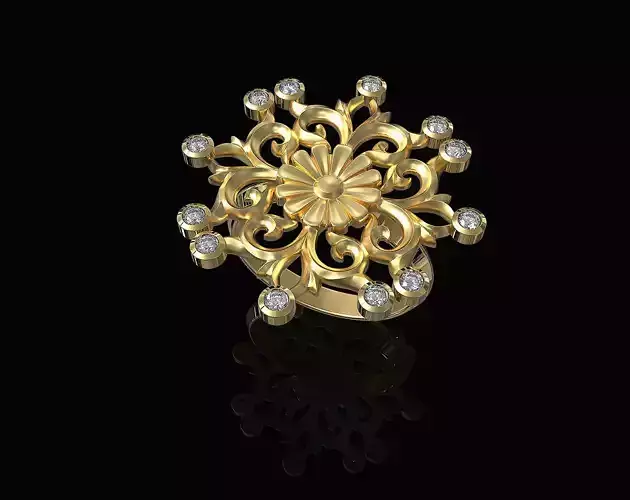 Gothic floral ring