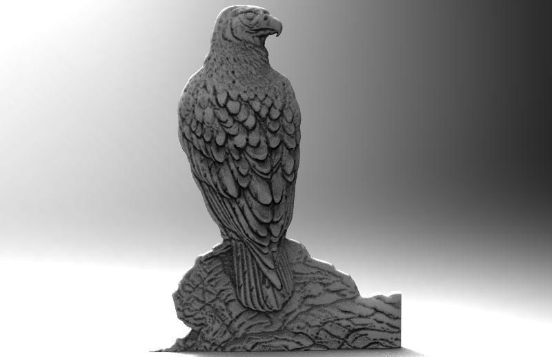 Falcon bas-relief CNC 3D print model_6