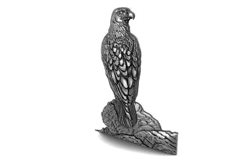Falcon bas-relief CNC 3D print model_2