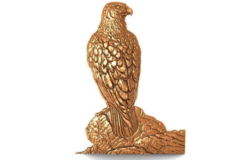 Falcon bas-relief CNC 3D print model_3