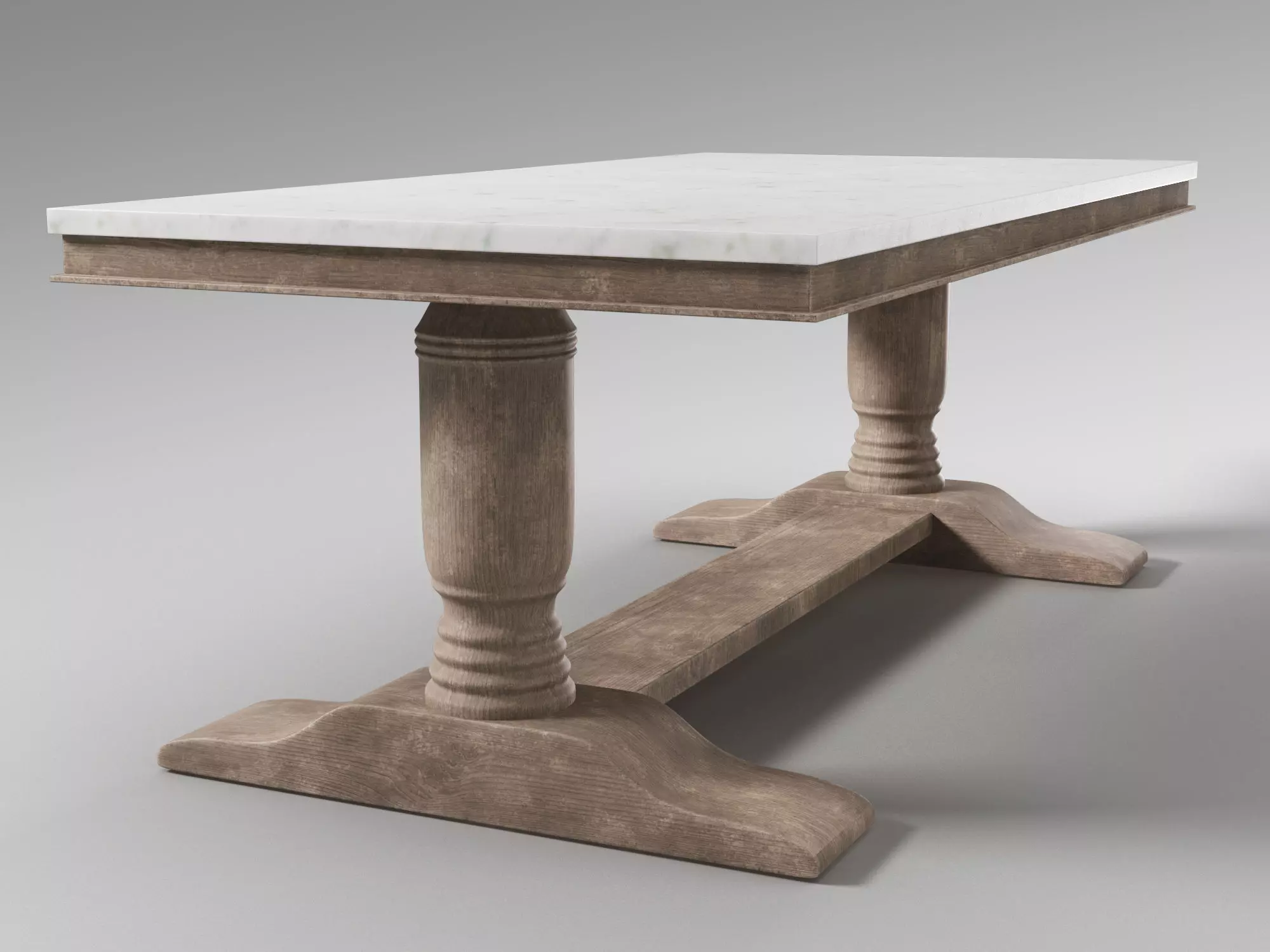 Pottery Barn - Alexandra 48inch Rectangular Marble Coffee Table 3D model_0