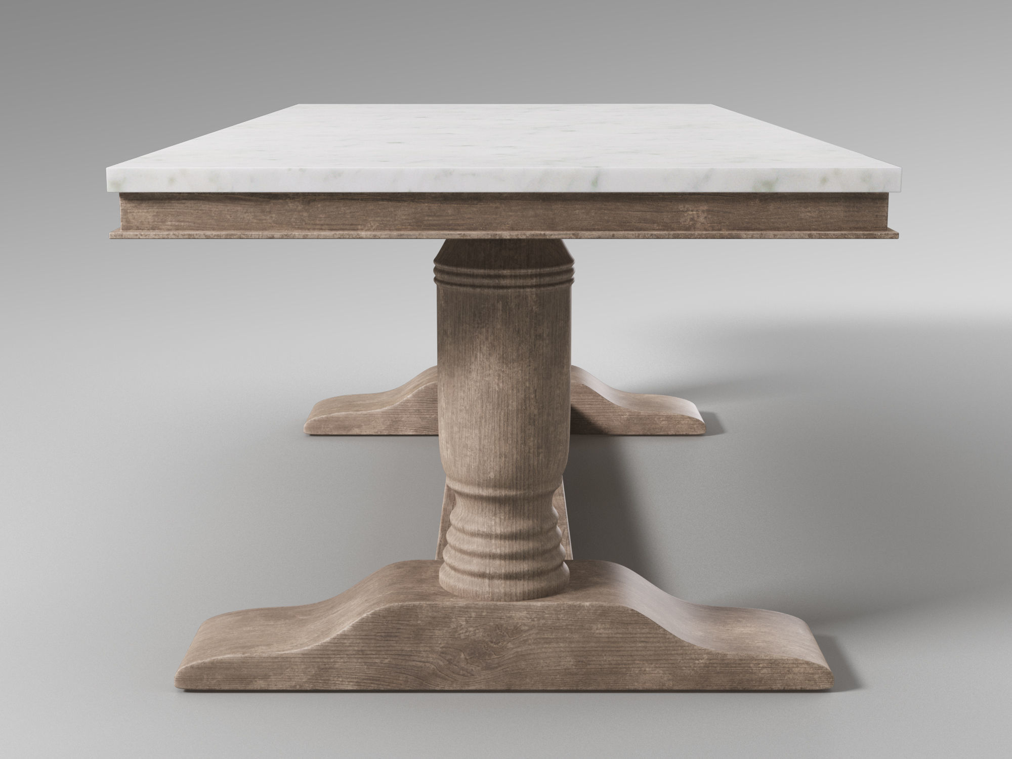 Pottery Barn - Alexandra 48inch Rectangular Marble Coffee Table 3D model_2