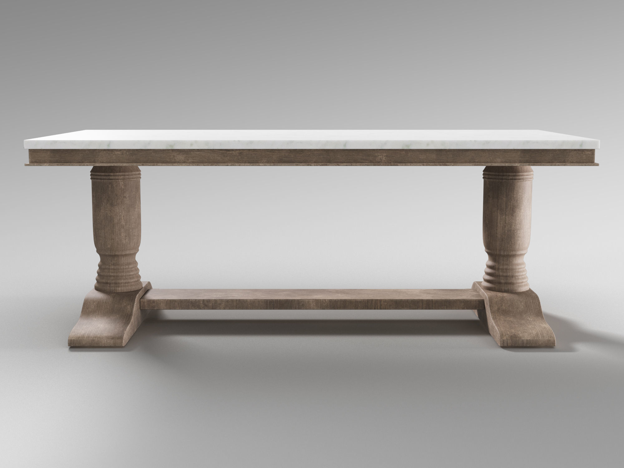 Pottery Barn - Alexandra 48inch Rectangular Marble Coffee Table 3D model_3