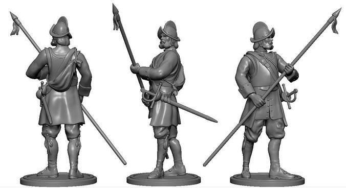 Spanish Conquistador - Pikeman 3D print model