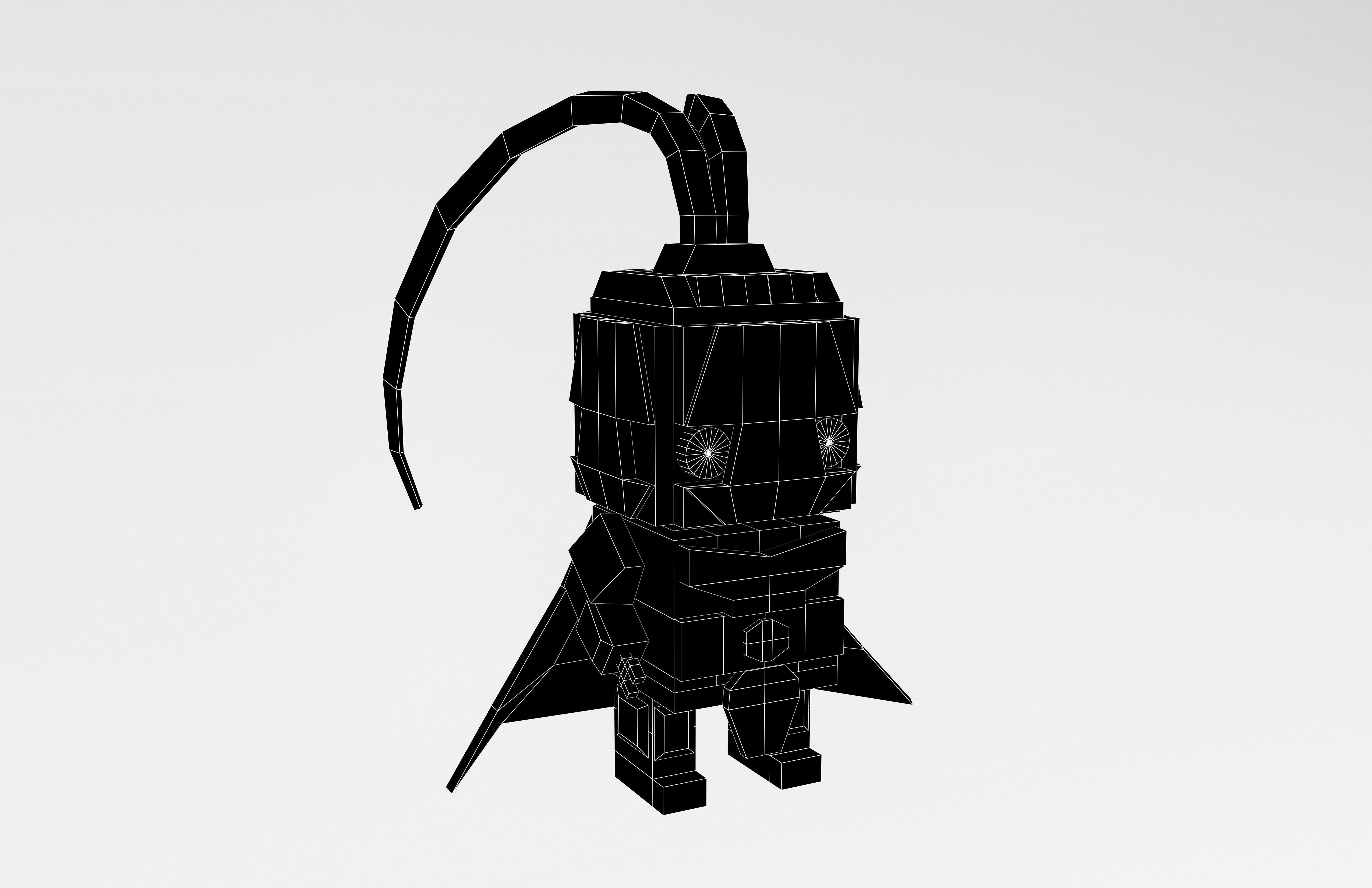 Brick HeadZ 0015 Lu Bu Low-poly 3D model_7