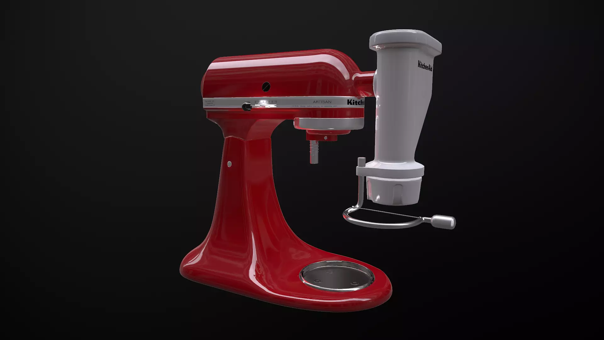 Pasta Press Stand Mixer Attachment Low-poly 3D model_0