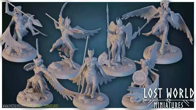 Valkyrie Miniatures set Supported- 3D Printable 3D print model