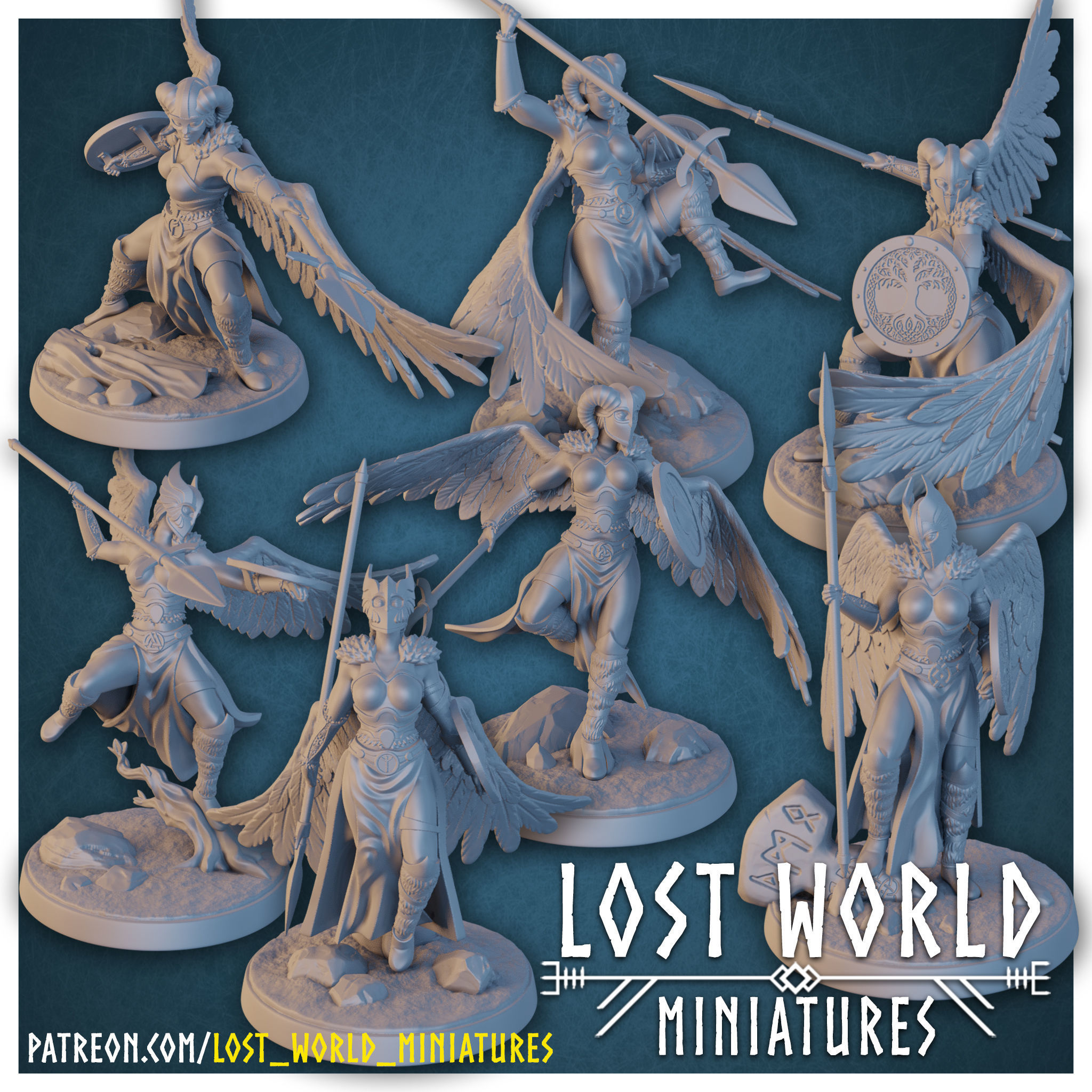 Valkyrie Miniatures set Supported- 3D Printable 3D print model_2