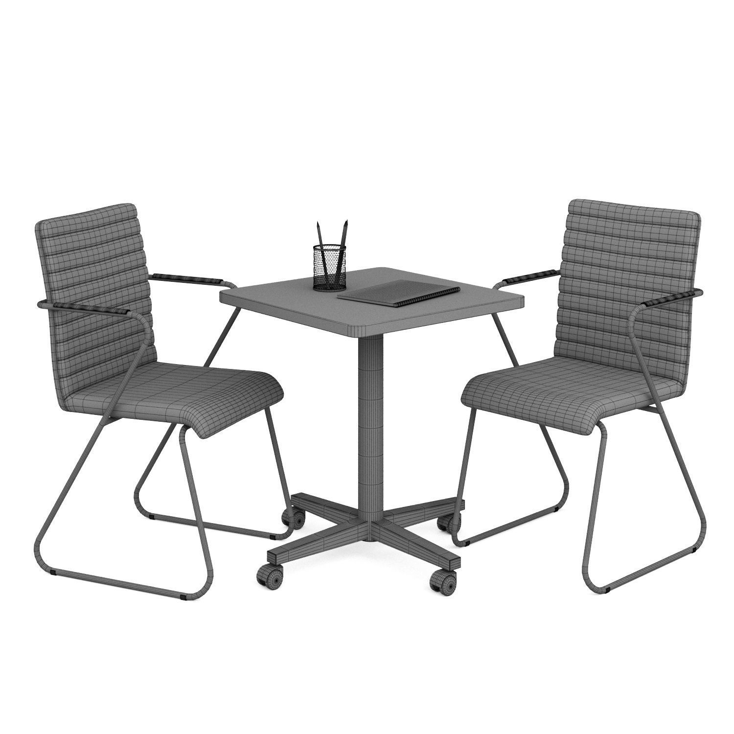 Office chair and table Task CF LE 3D model_2
