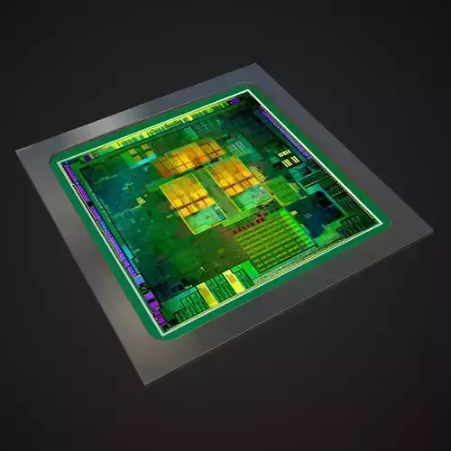 CPU GPU core 3D model