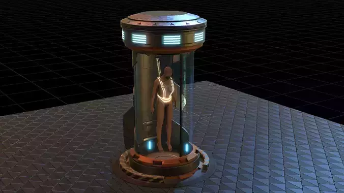 sci fi clone capsule Low-poly 3D model