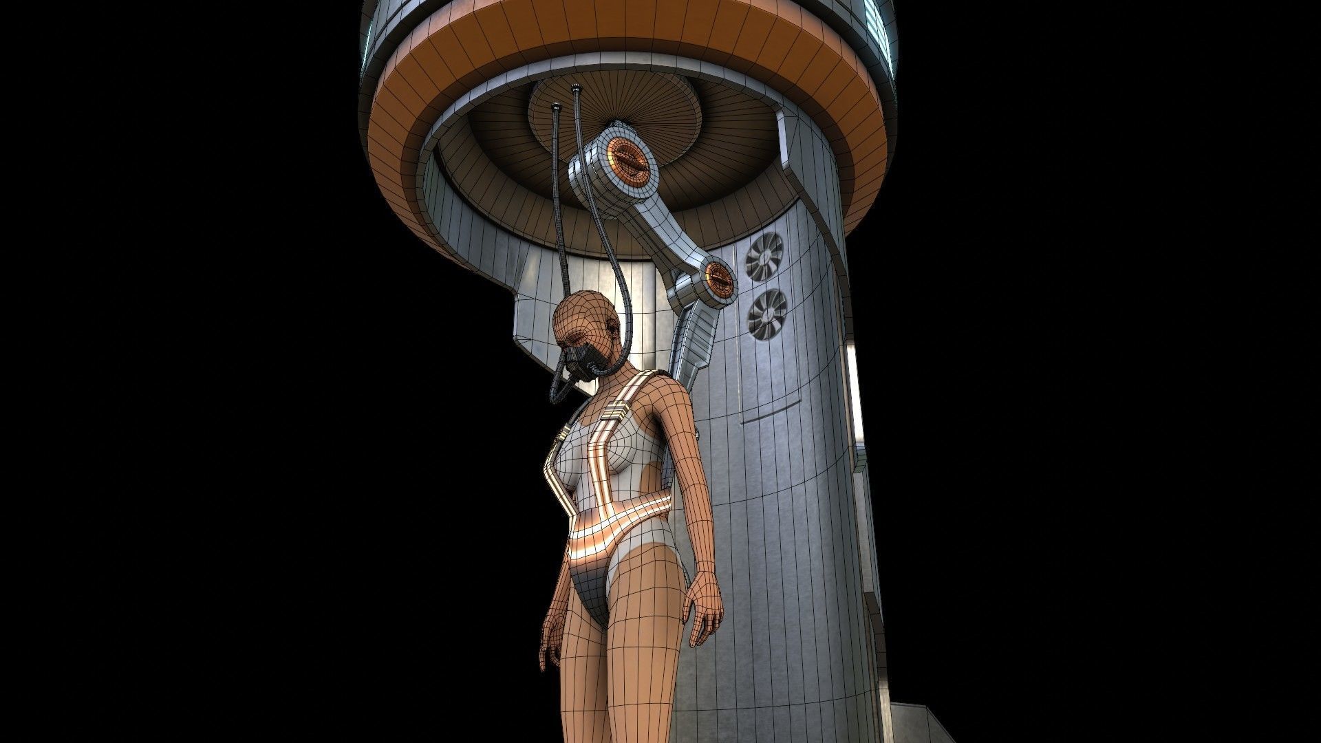 sci fi clone capsule Low-poly 3D model_12