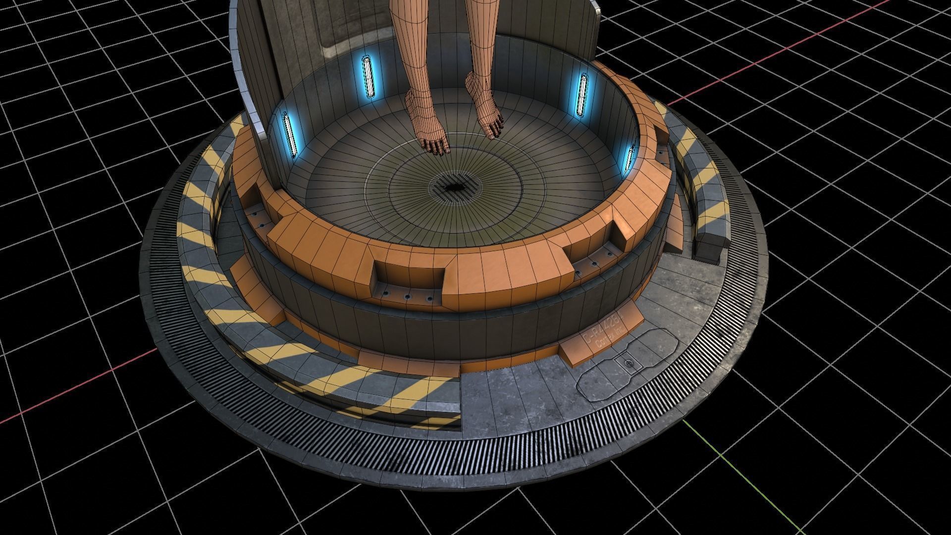 sci fi clone capsule Low-poly 3D model_13