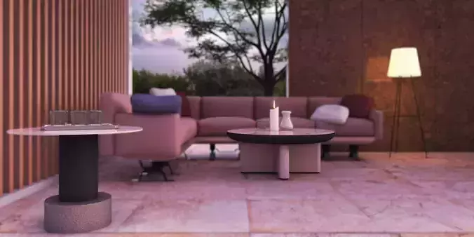 Contemporary Coffee and End Table with Props