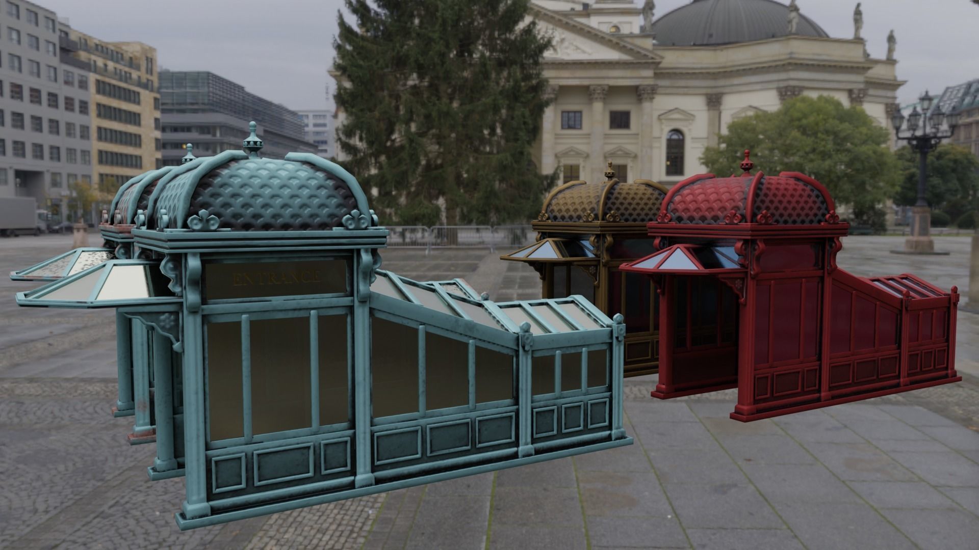 Subway Entrance Low-poly 3D model_4