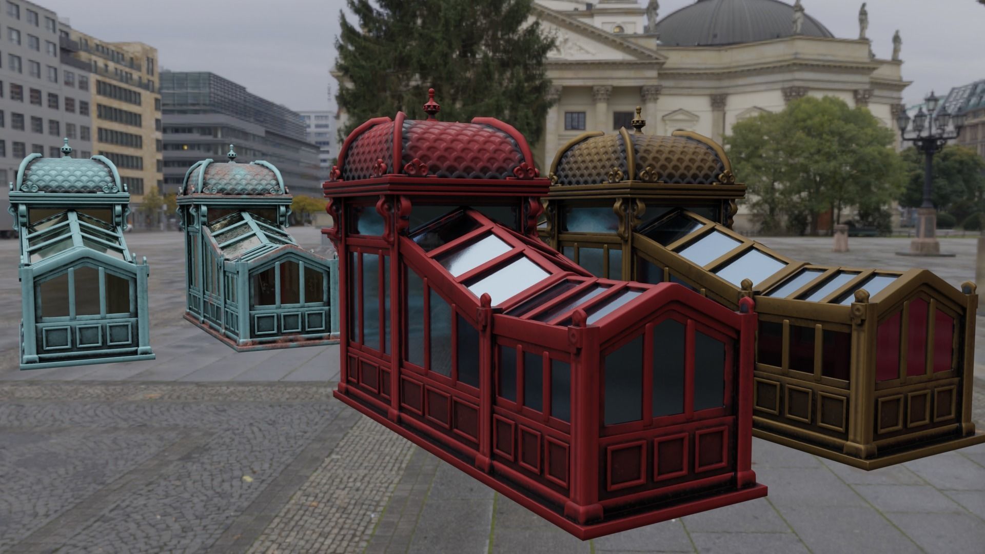 Subway Entrance Low-poly 3D model_6