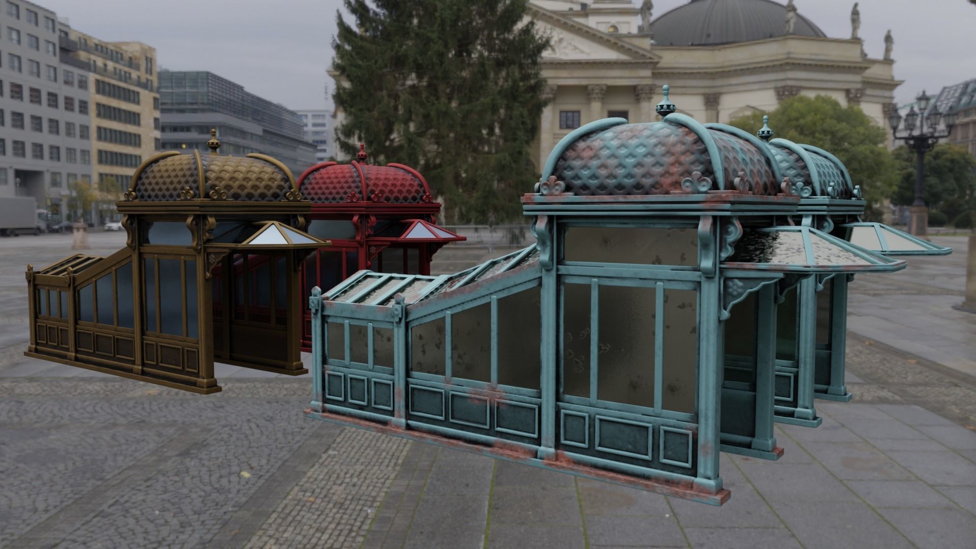 Subway Entrance Low-poly 3D model_1