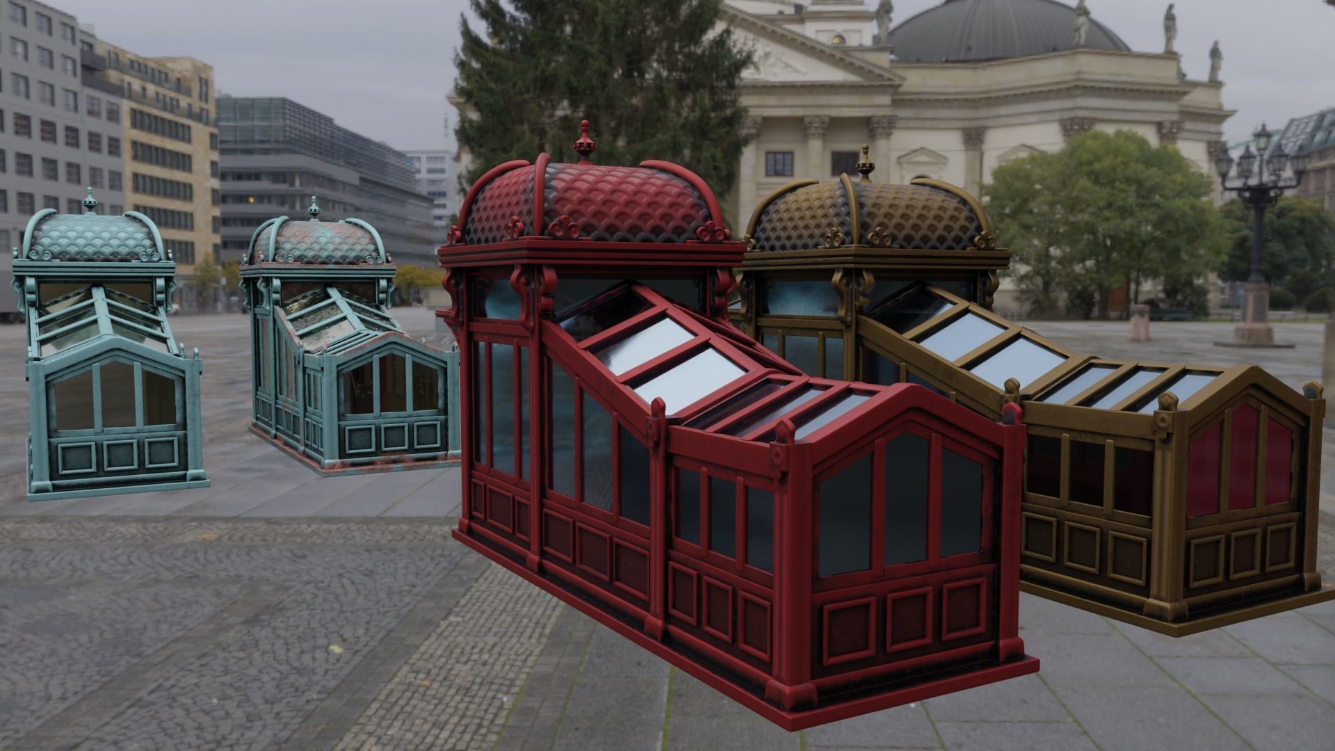 Subway Entrance Low-poly 3D model_2