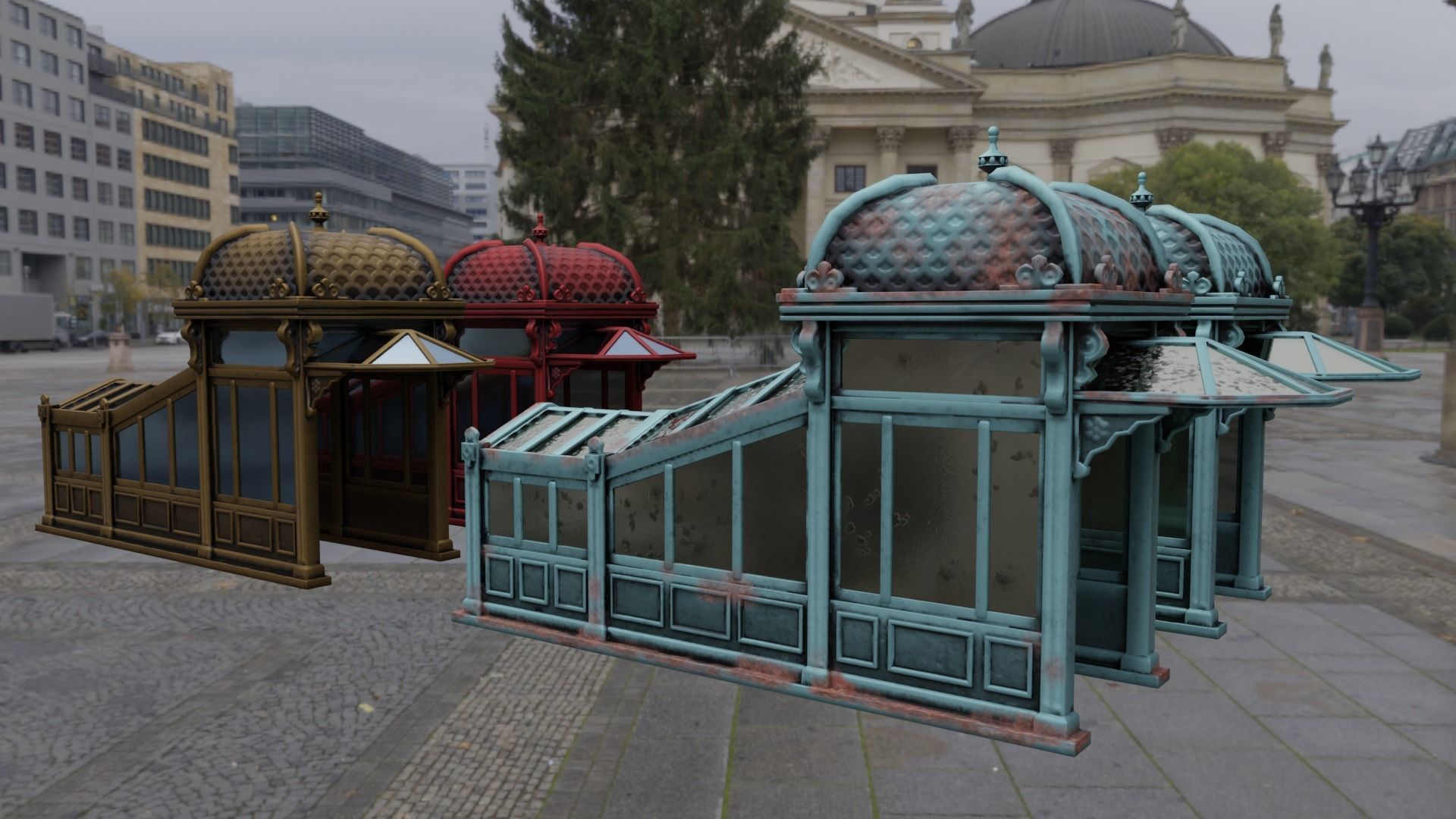 Subway Entrance Low-poly 3D model_5