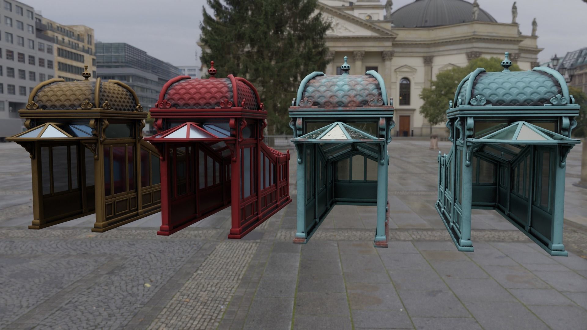 Subway Entrance Low-poly 3D model_7