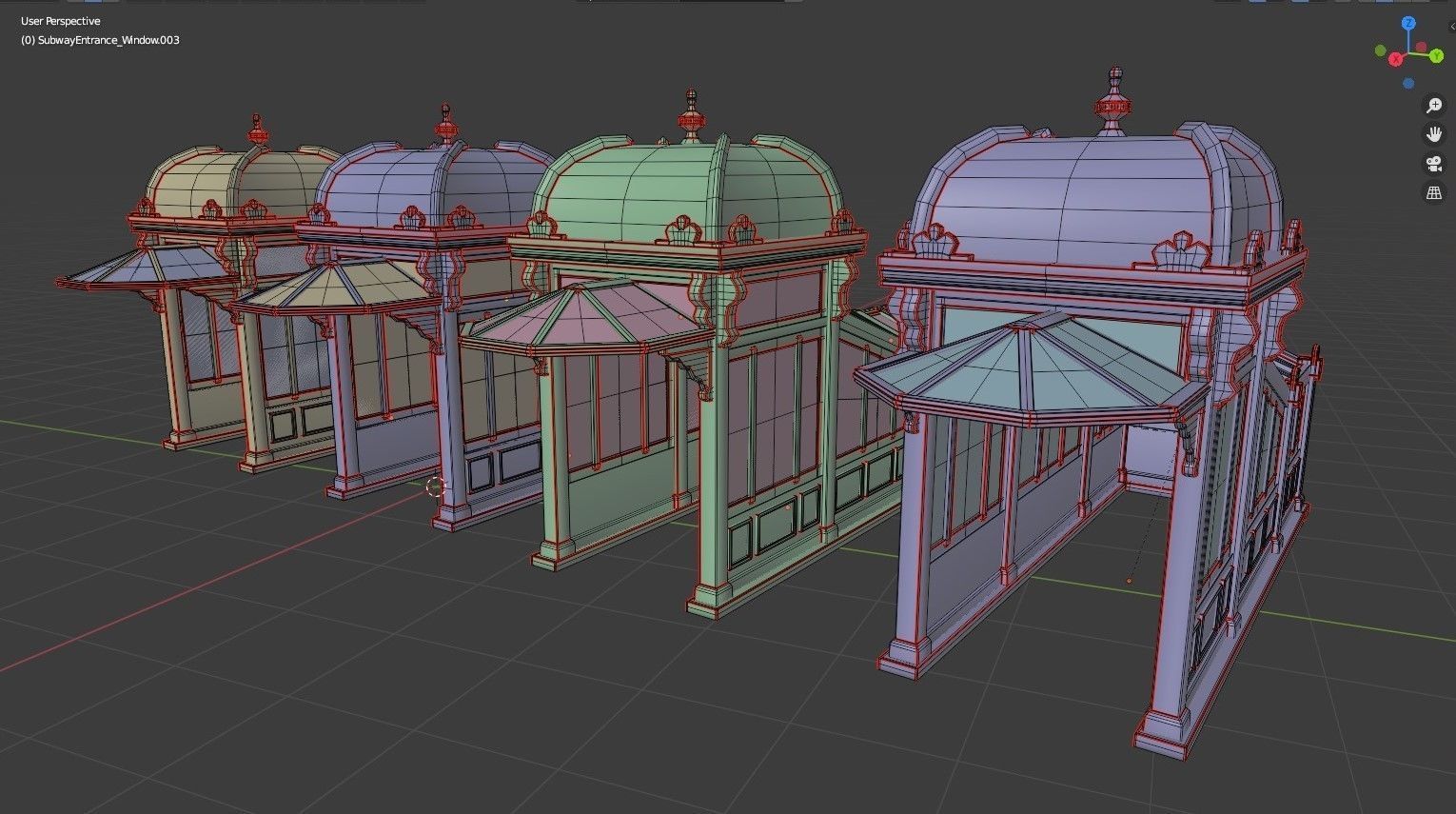 Subway Entrance Low-poly 3D model_9