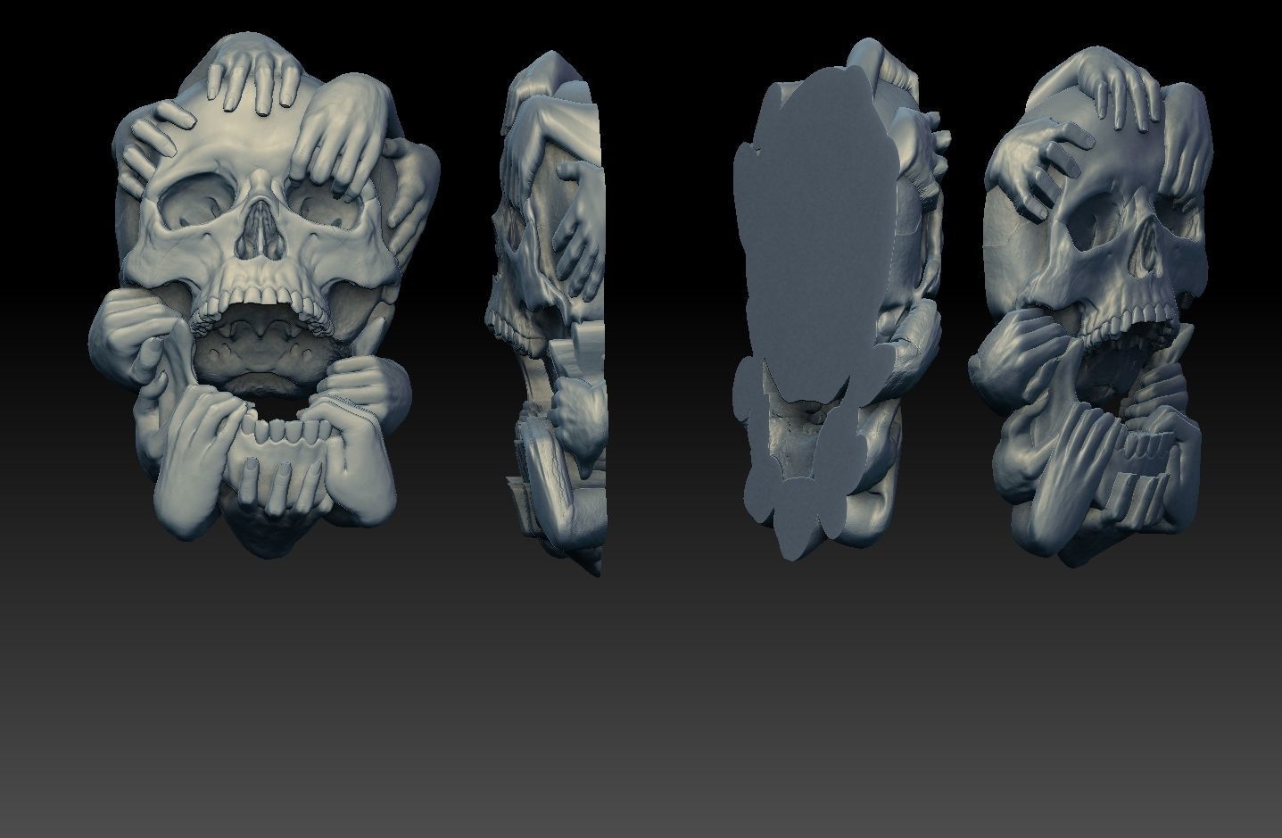 Skull and Hands 3d model cnc 3D print model_7