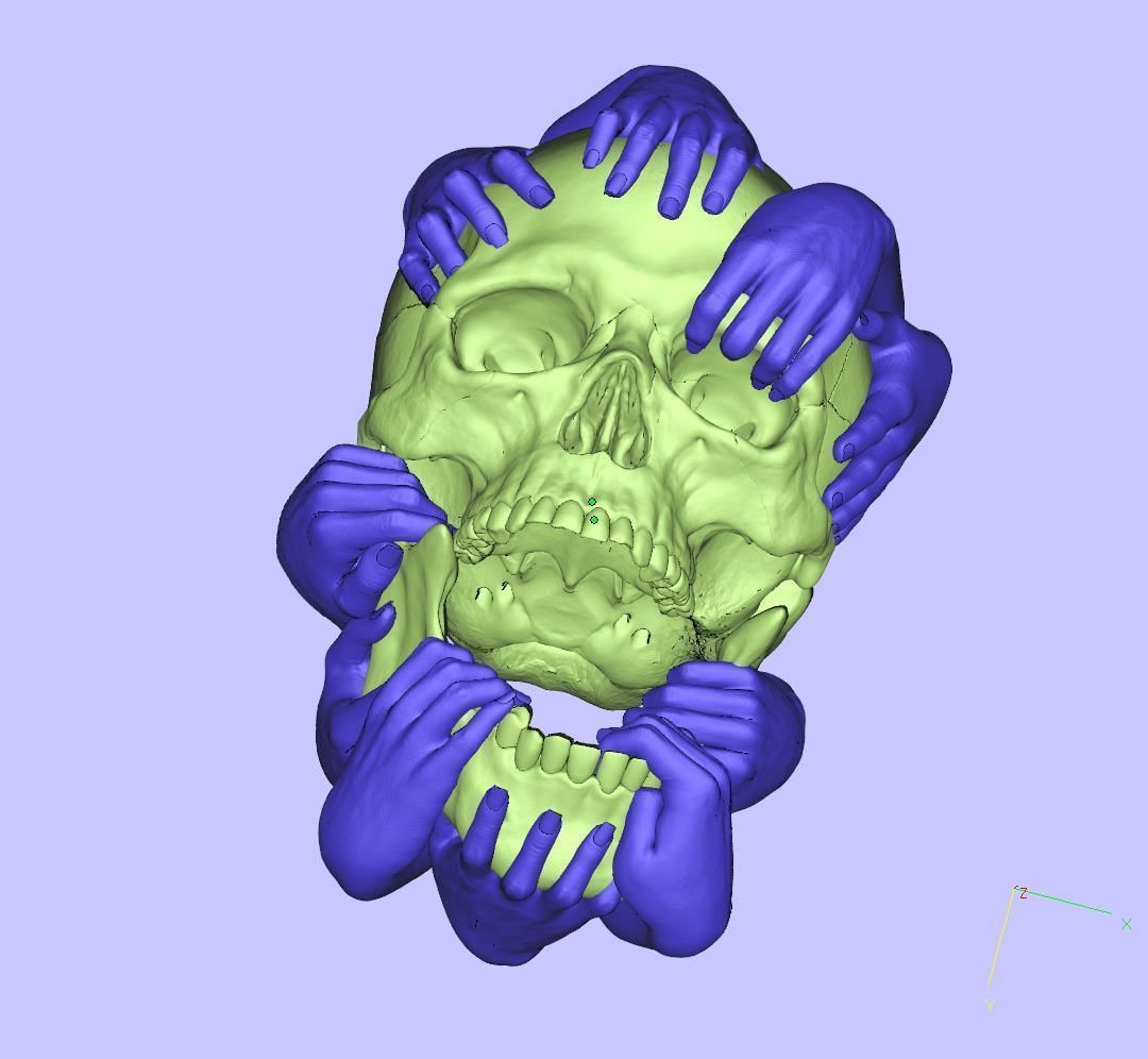 Skull and Hands 3d model cnc 3D print model_4
