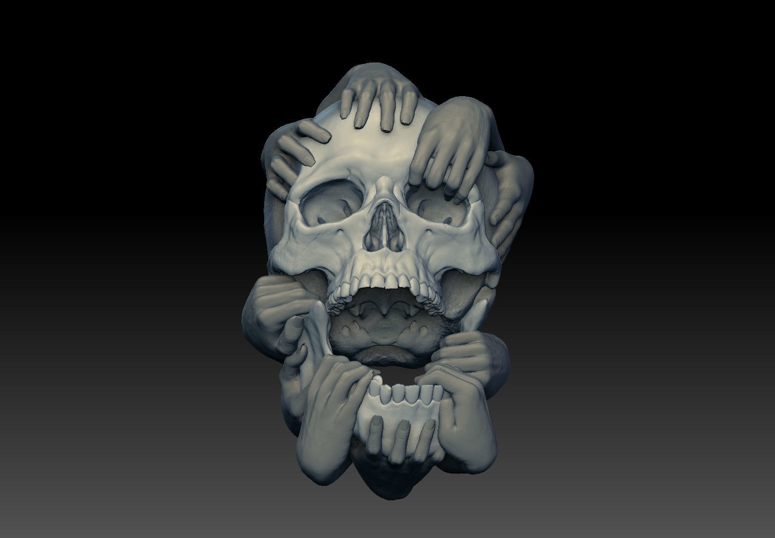 Skull and Hands 3d model cnc 3D print model_3
