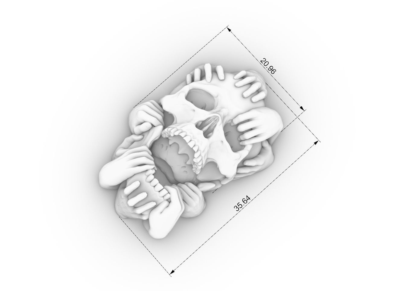 Skull and Hands 3d model cnc 3D print model_5