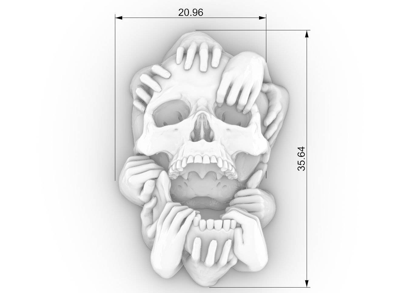 Skull and Hands 3d model cnc 3D print model_6