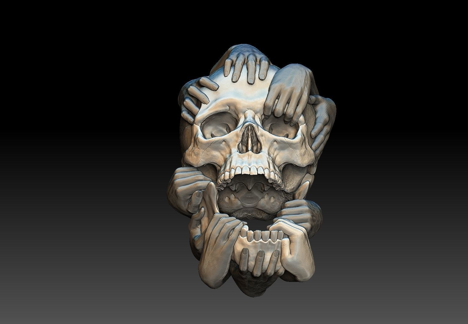 Skull and Hands 3d model cnc 3D print model_8