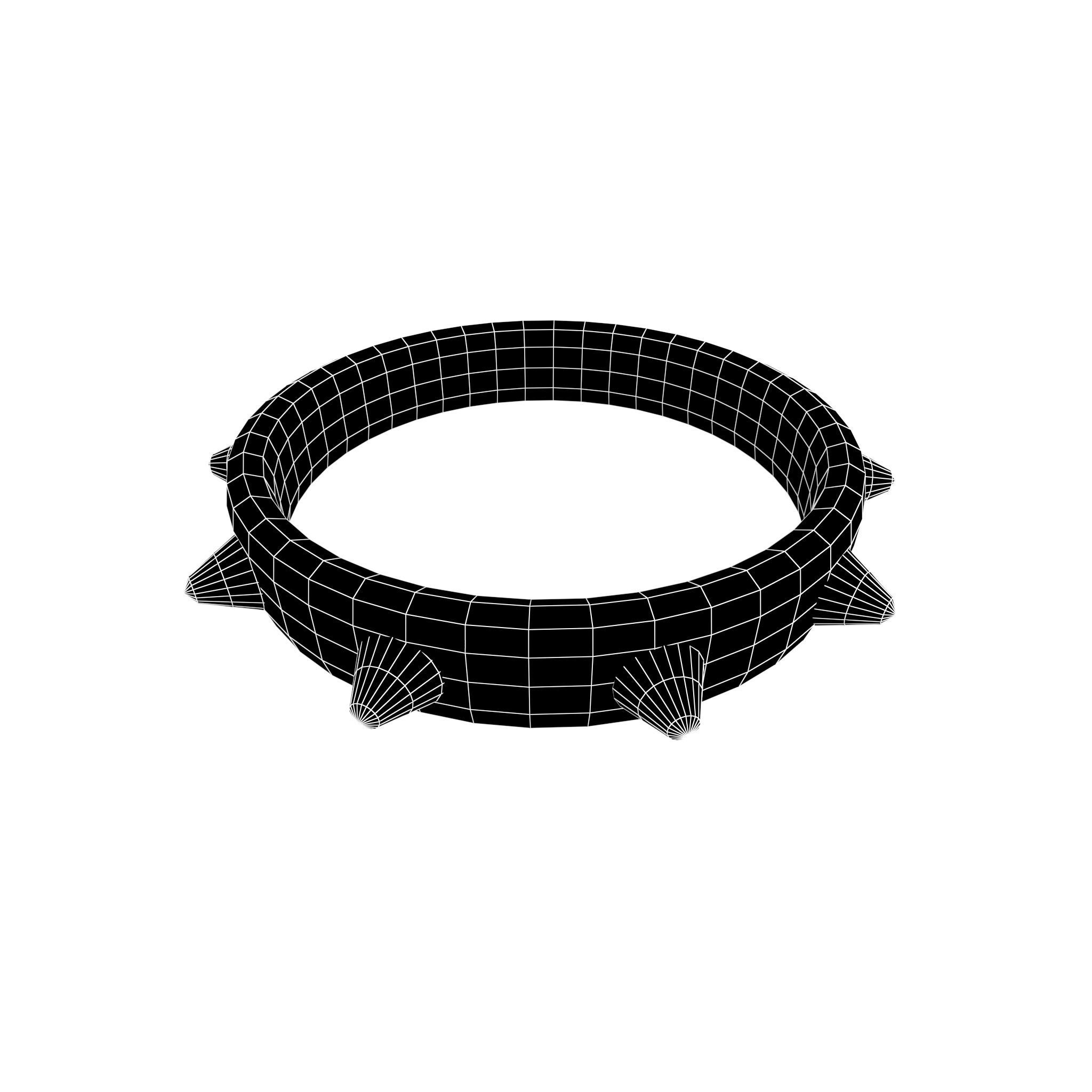 Spiked Collar v1 002 Low-poly 3D model_5
