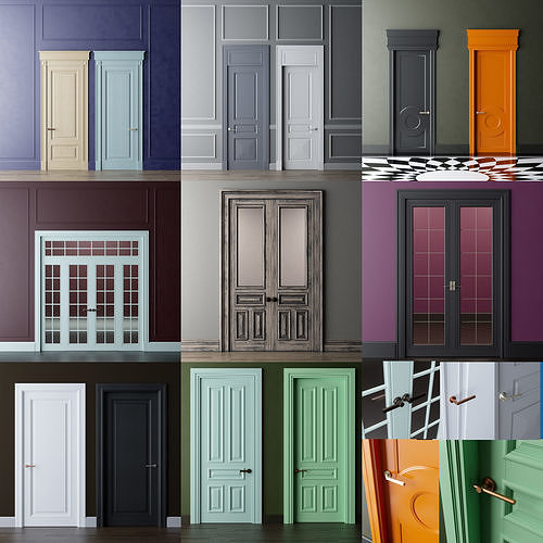 Door collection two doors mockup 