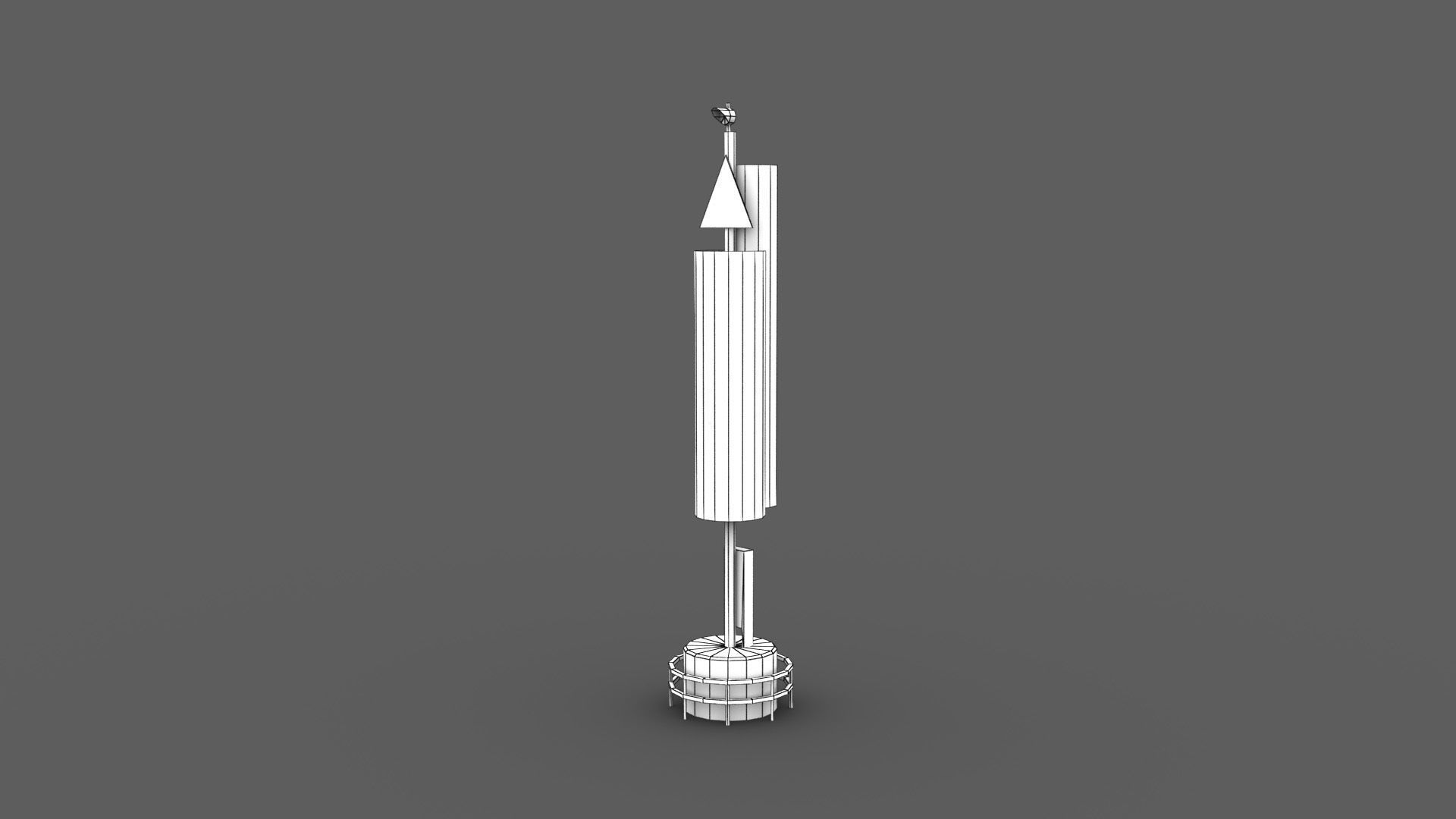 Big Port Light Low-poly 3D model_4