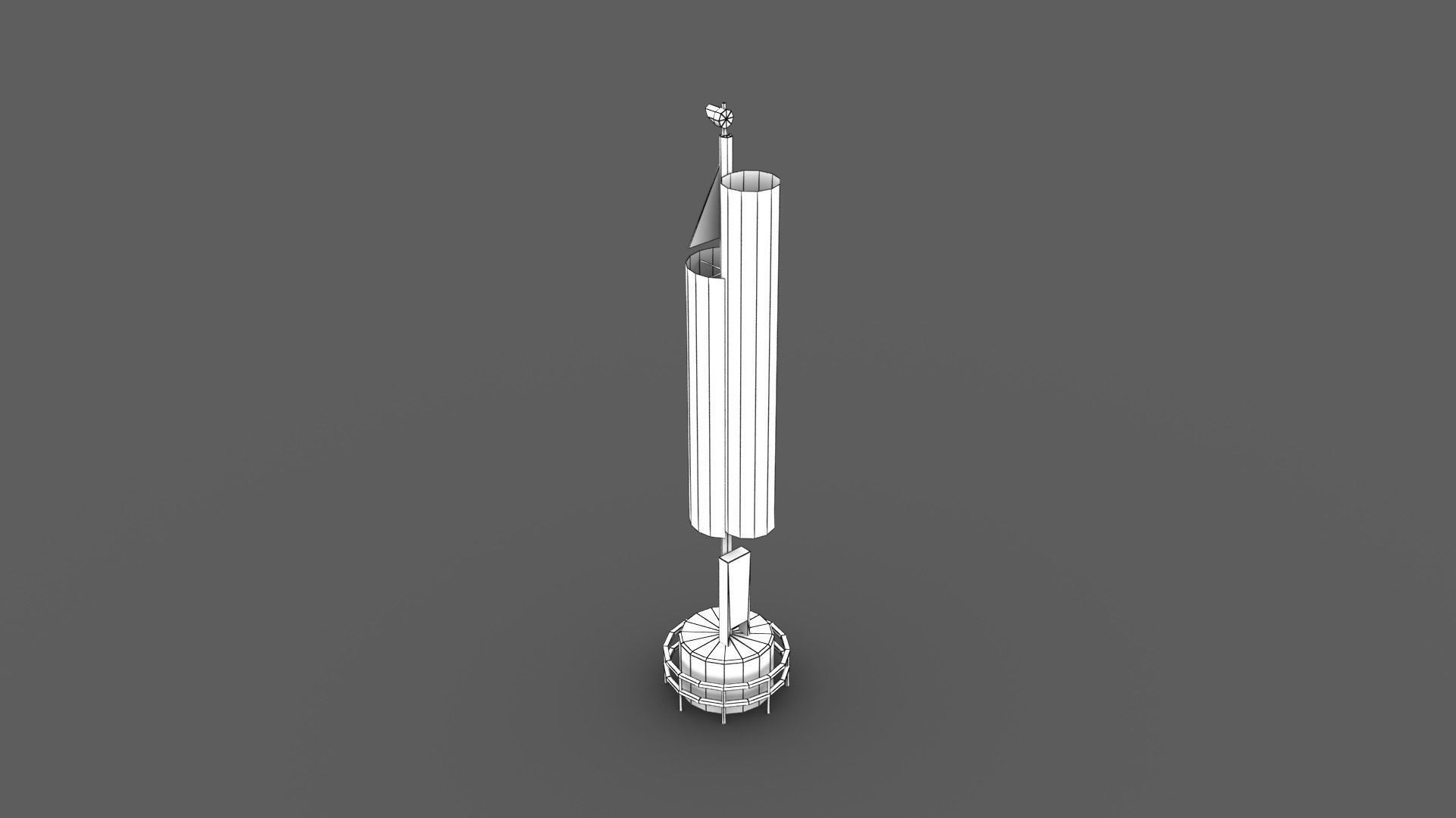 Big Port Light Low-poly 3D model_5