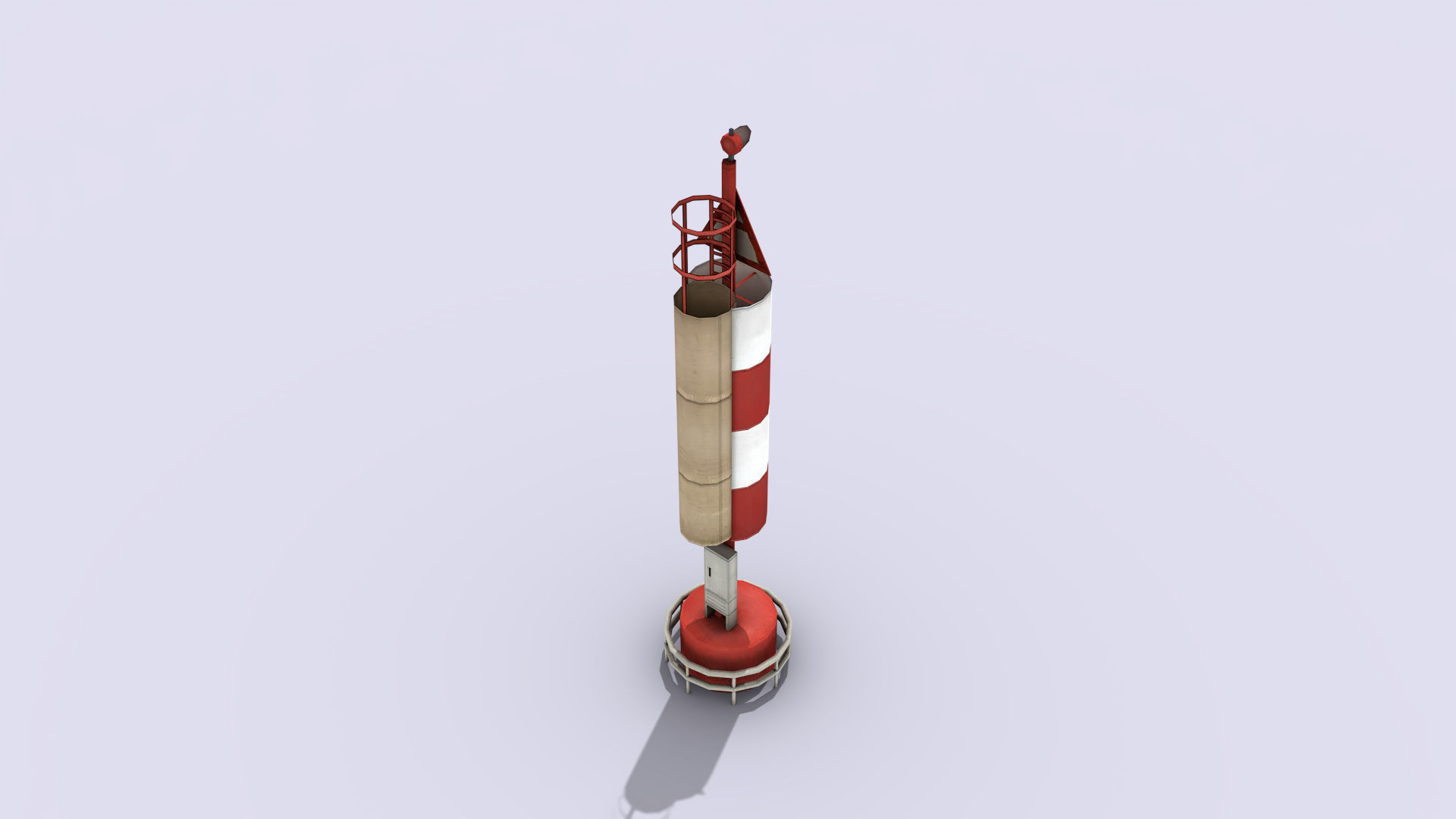 Big Port Light Low-poly 3D model_2