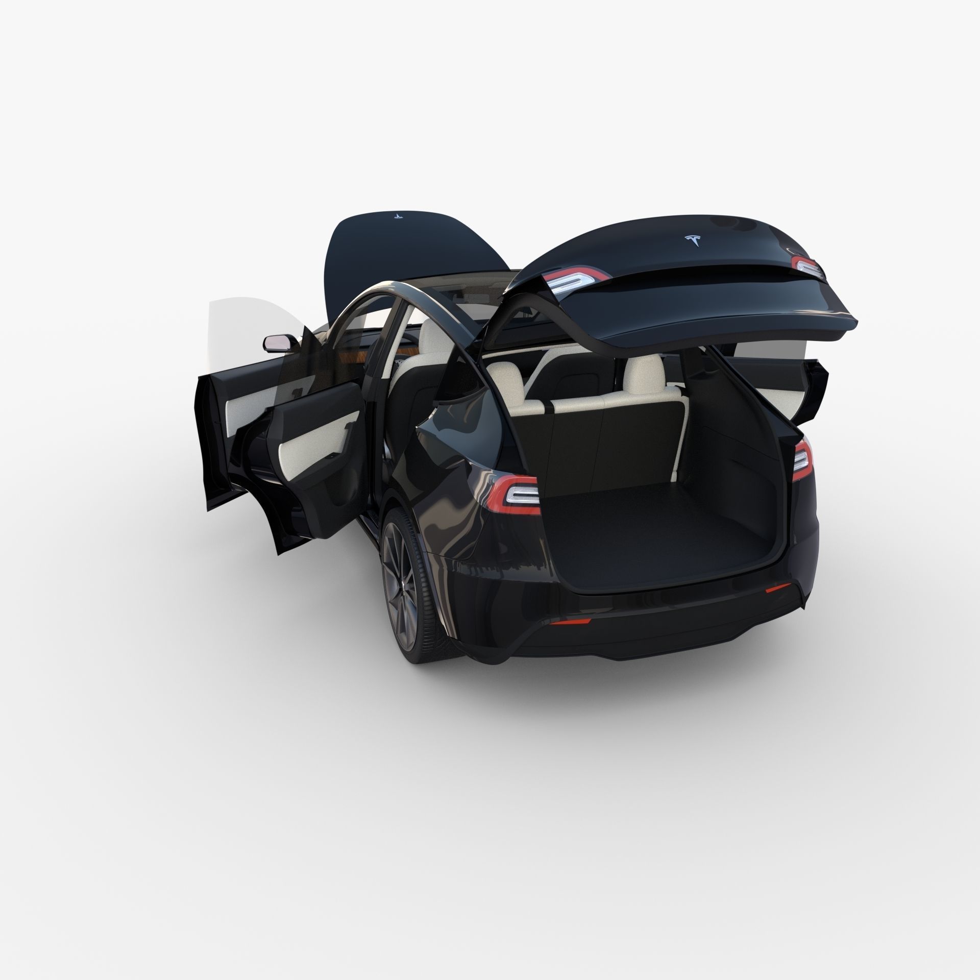Tesla Model Y Black with interior 3D model_32