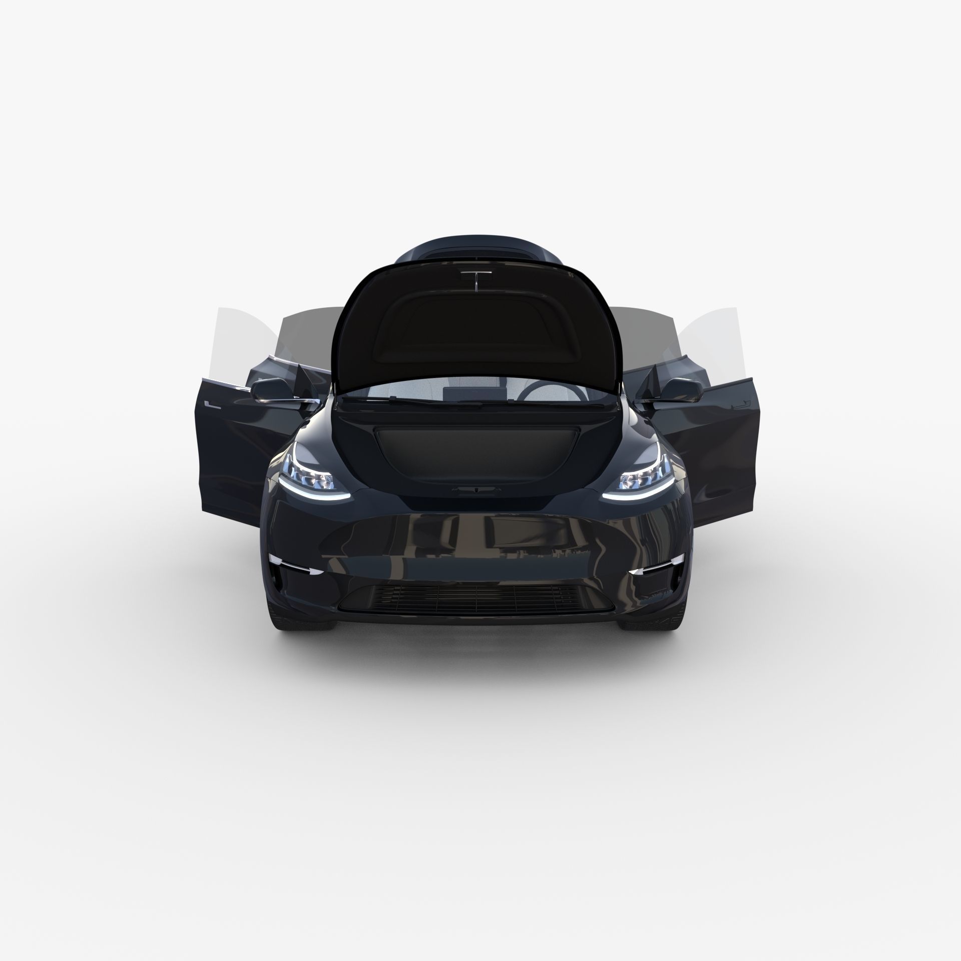 Tesla Model Y Black with interior 3D model_25
