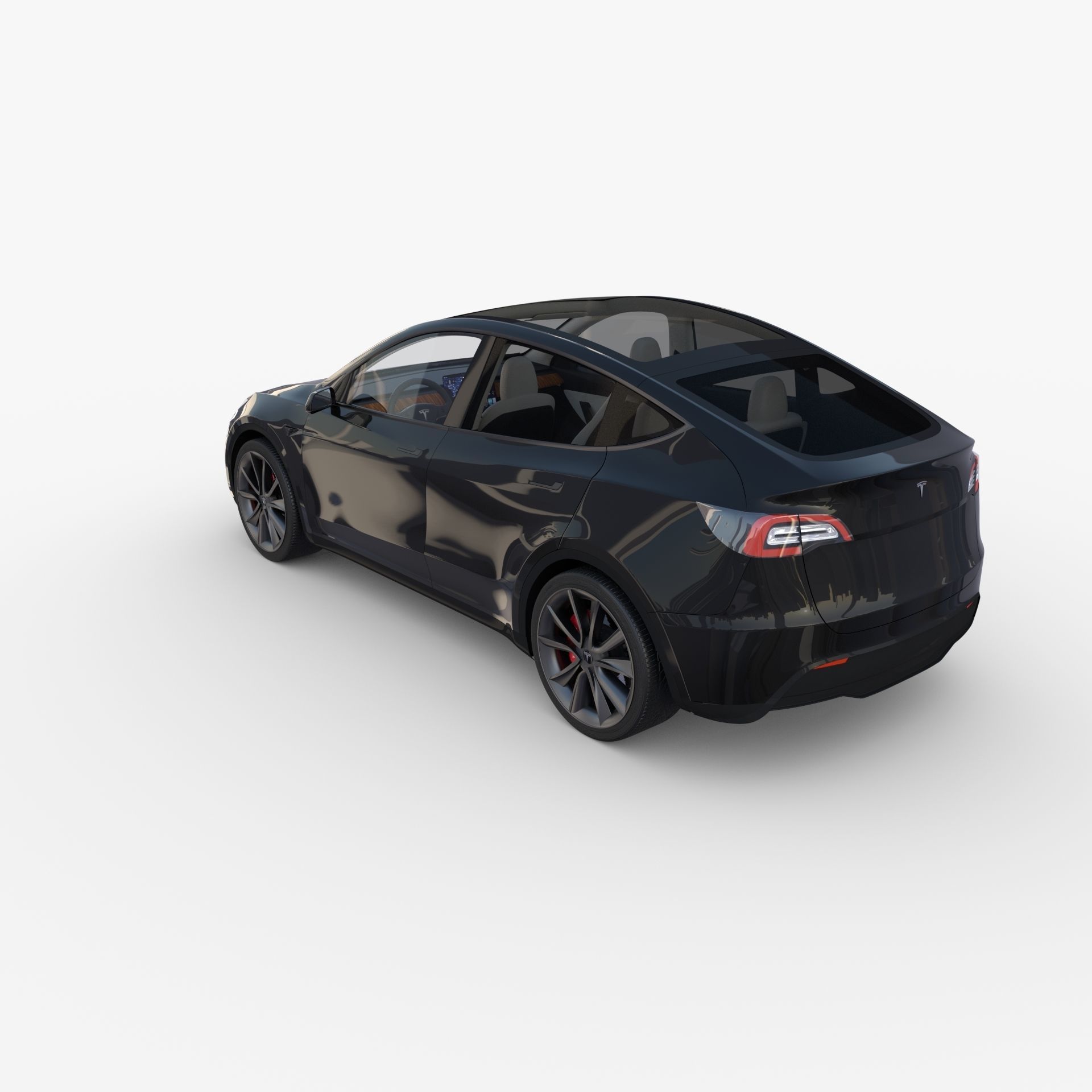 Tesla Model Y Black with interior 3D model_12