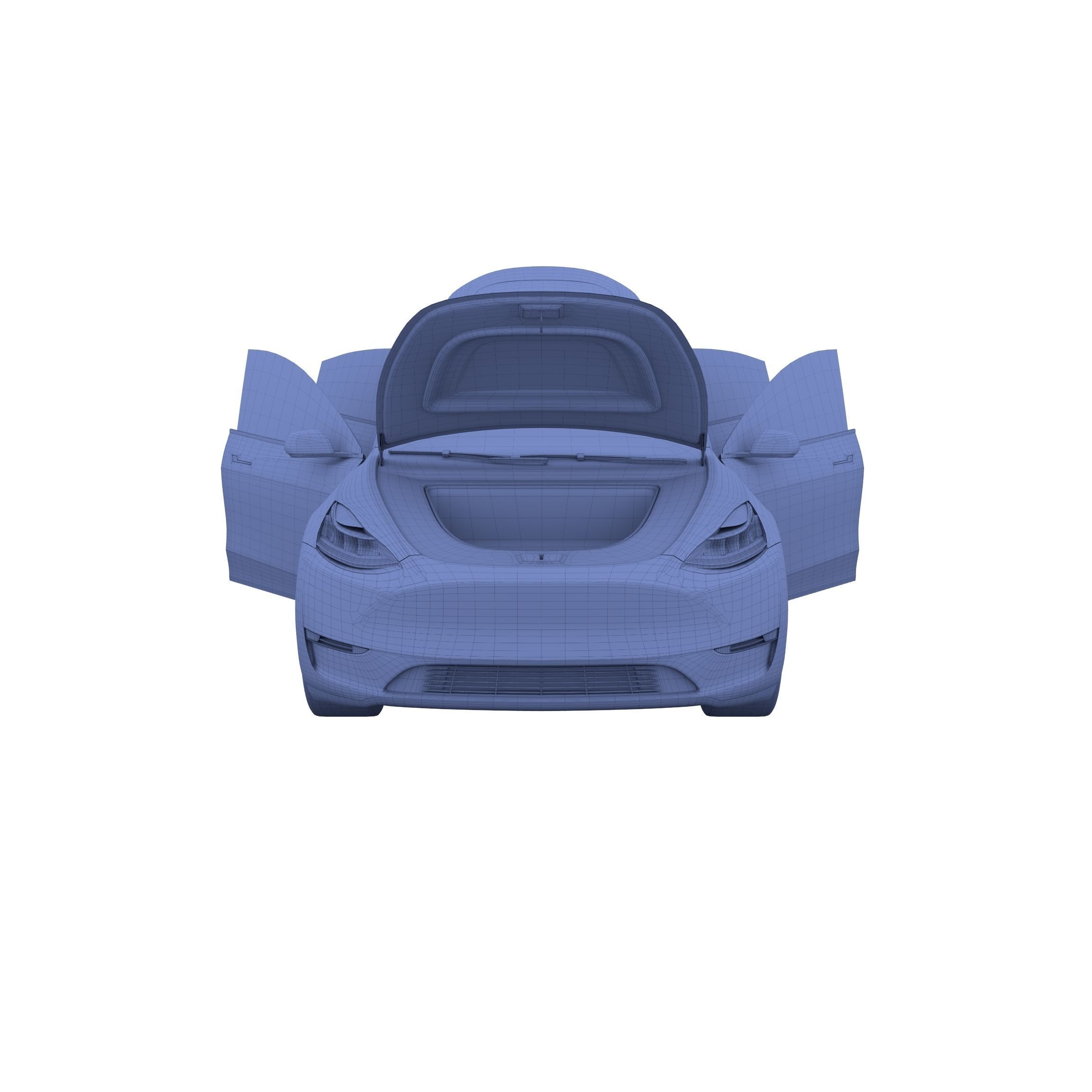 Tesla Model Y Black with interior 3D model_40
