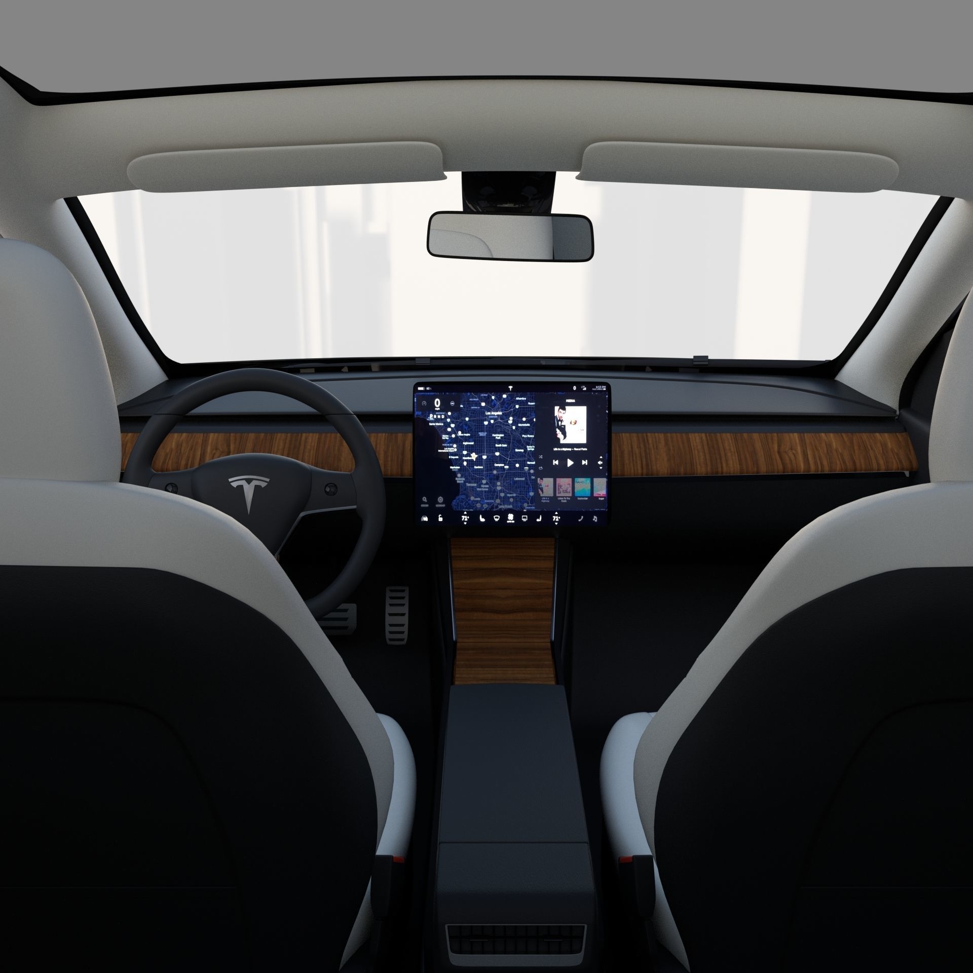 Tesla Model Y Black with interior 3D model_24