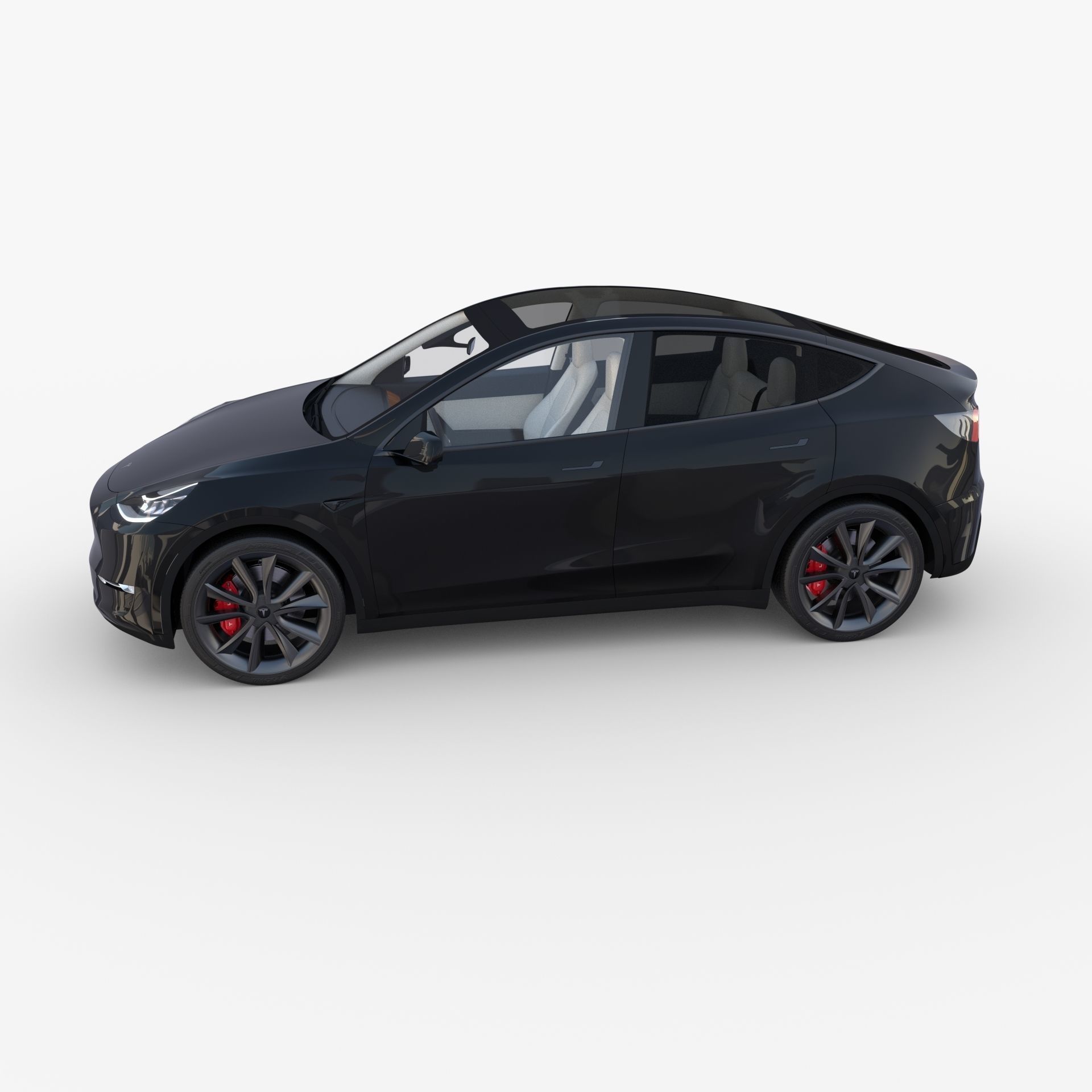 Tesla Model Y Black with interior 3D model_11