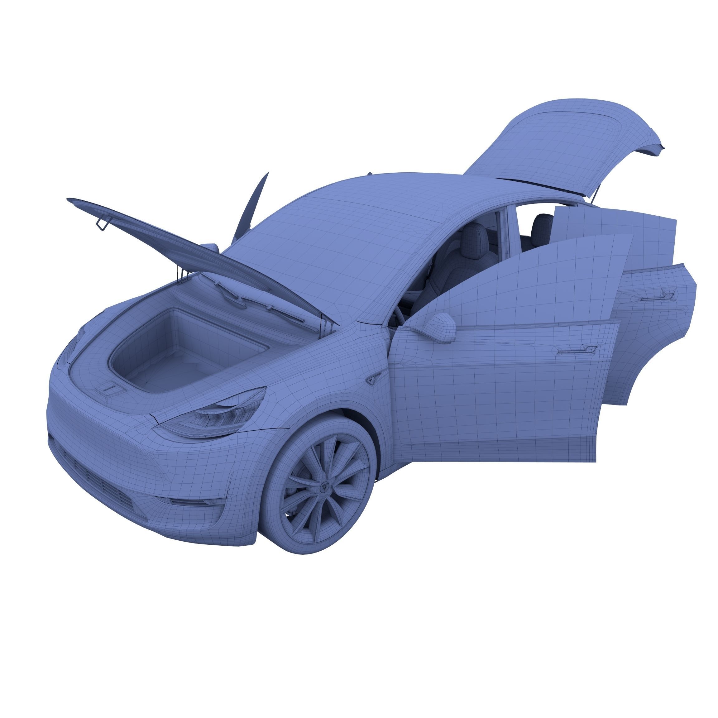 Tesla Model Y Black with interior 3D model_43