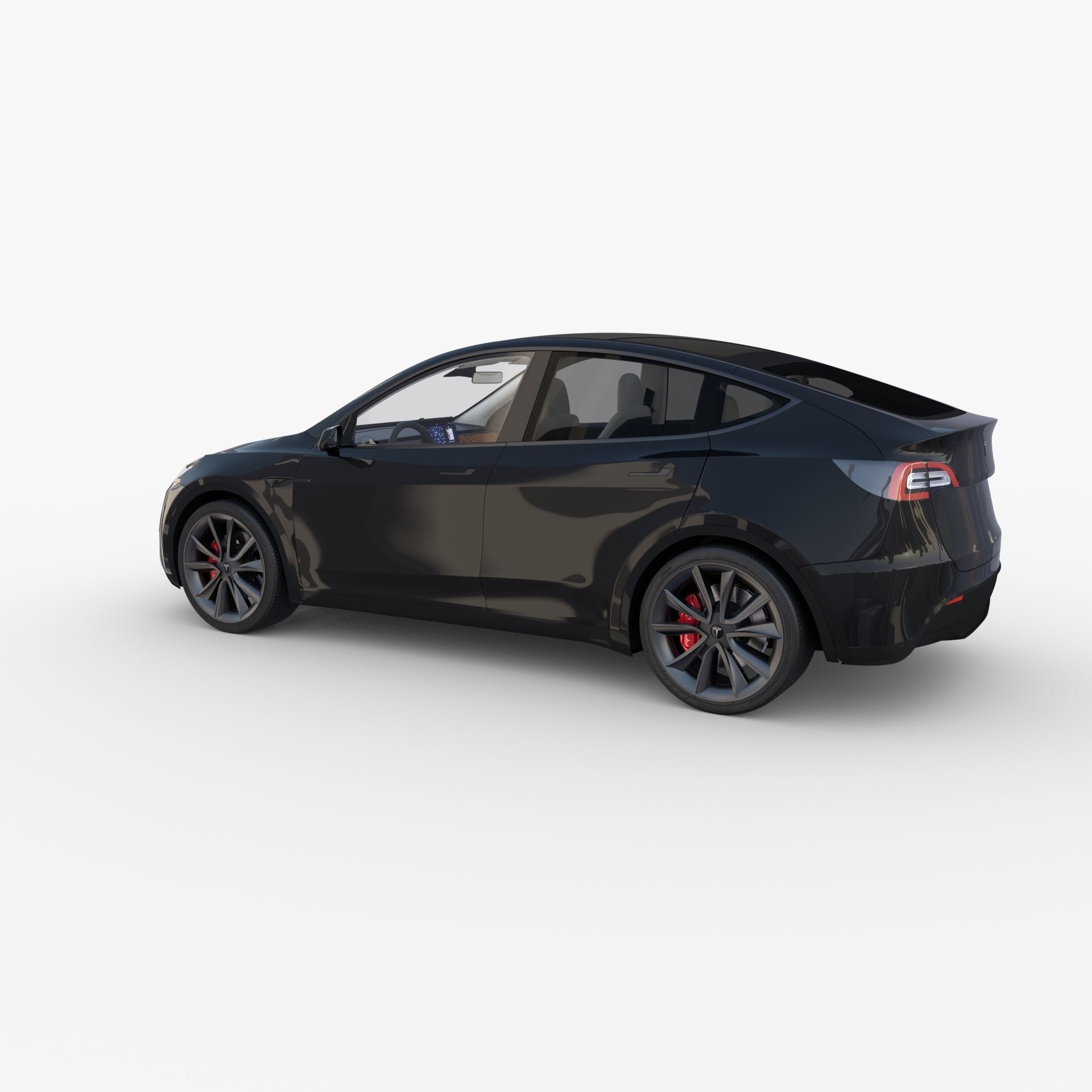 Tesla Model Y Black with interior 3D model_5